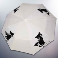 BARBARA VEE COLLECTION PARAPLUIE AUTOMATIQUE COUPE-VENT ULTRA . CAT NOIR - IVOIRE