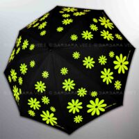 OMBRELLO LUNGO AUTOMATICO ANTIVENTO ALTA RESISTENZA . FLOWER POWER - LIME