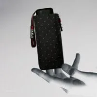 MICRO ULTRALIGHT POCKET FLAT UMBRELLA . MICRODOTS - DARK GREY
