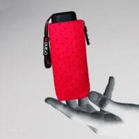 OMBRELLO ULTRALEGGERO TASCABILE PIATTO . MICRODOTS - RED